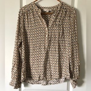 Loft. Size M. Geometric pattern blouse.